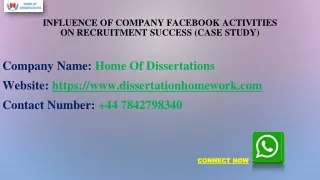 INFLUENCE OF COMPANY FACEBOOK ACTIVITIES ON RECRUITMENT SUCCESS