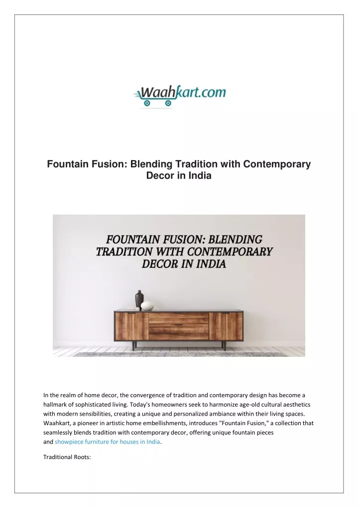 fountain fusion blending tradition with