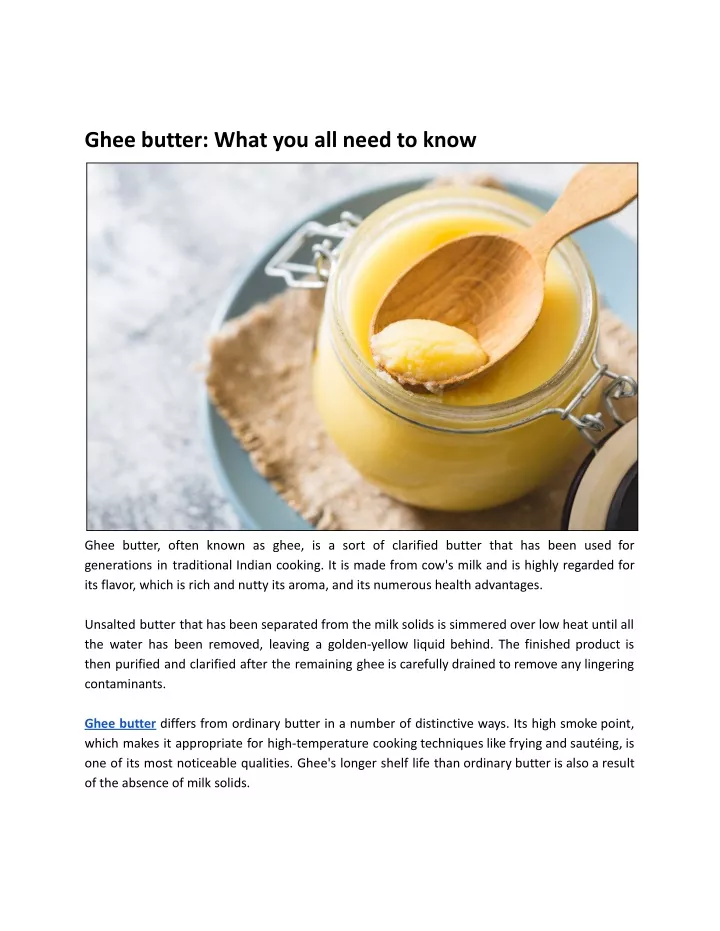 ghee butter what you all need to know