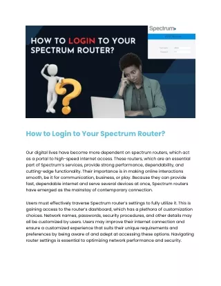 How to Login to Your Spectrum Router