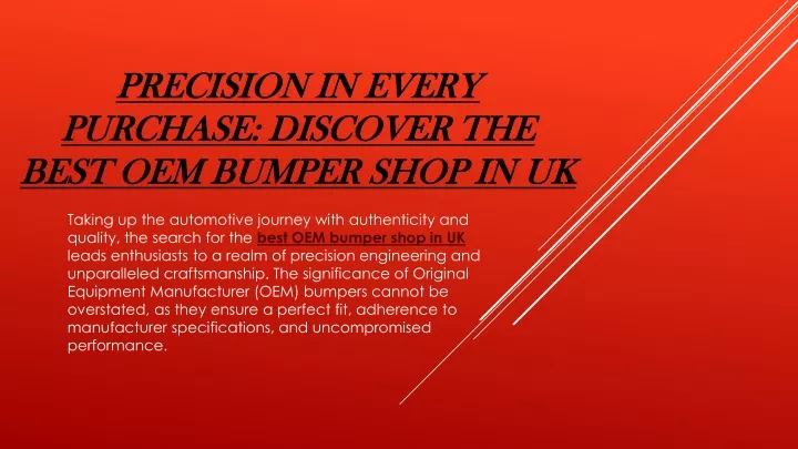 precision in every purchase discover the best oem bumper shop in uk