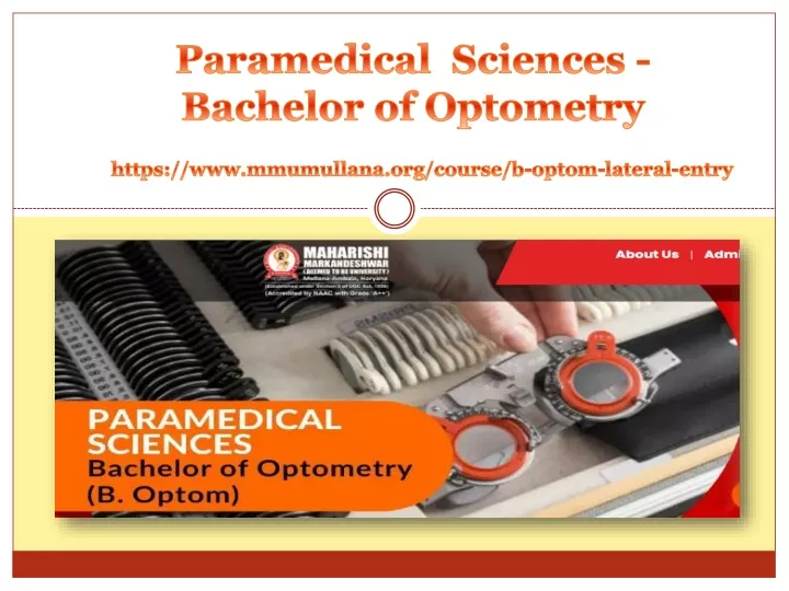 paramedical sciences bachelor of optometry