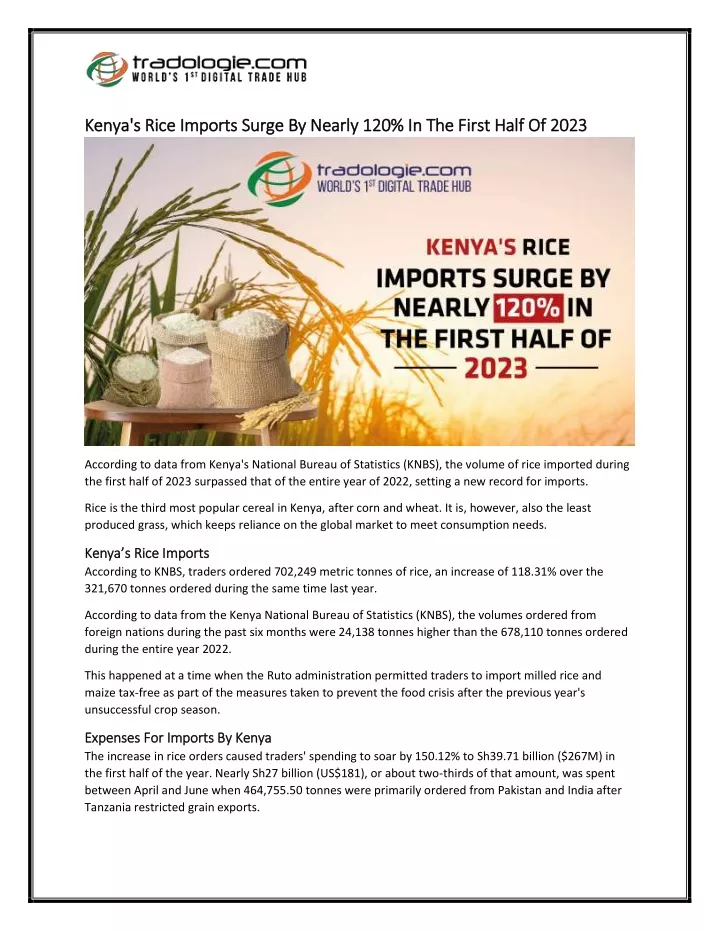 kenya s rice imports surge by nearly