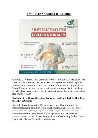 Best Liver Specialist in Chennai