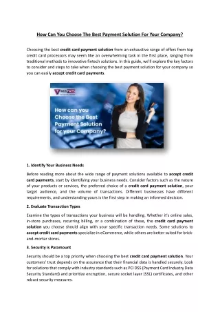 how can you choose the best payment solution