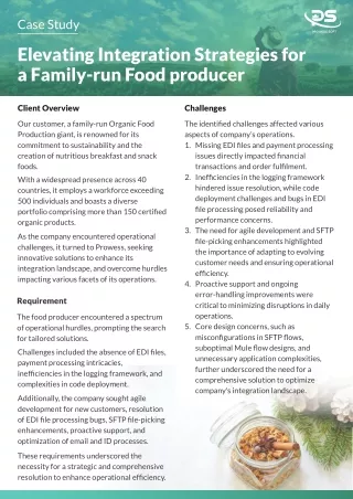 Elevating Integration Strategies for A Family-Run Food Producer | ProwessSoft