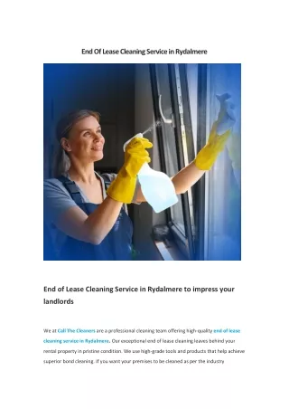 end of lease cleaning service in rydalmere