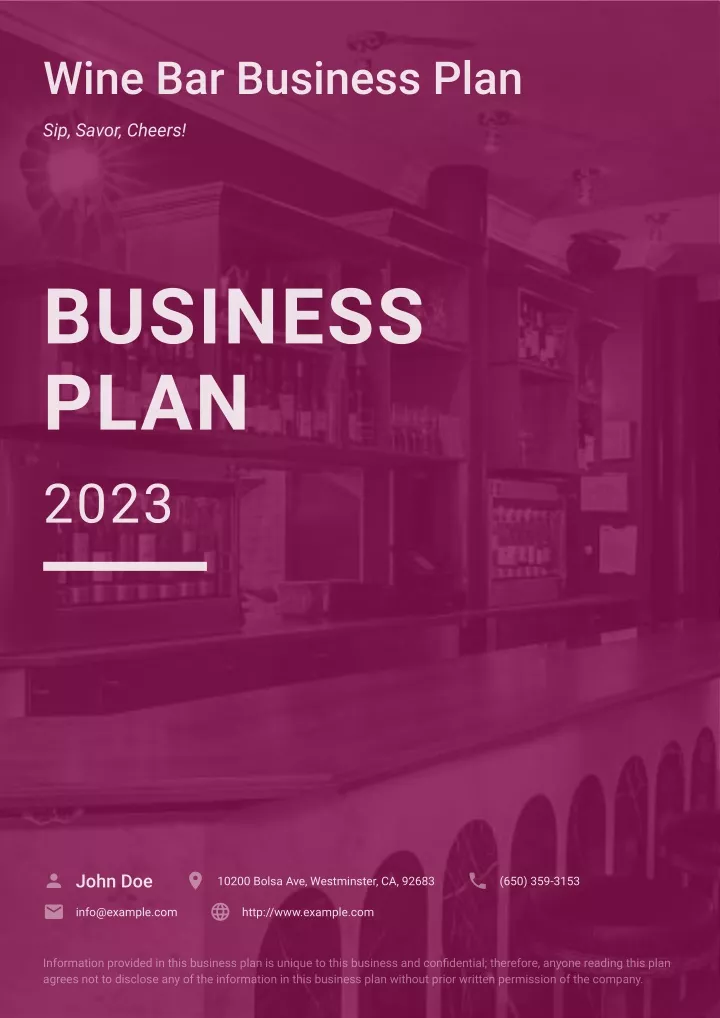 wine bar business plan