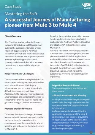 A Successful Journey of Manufacturing Pioneer from Mule 3 To Mule 4 | ProwessSof