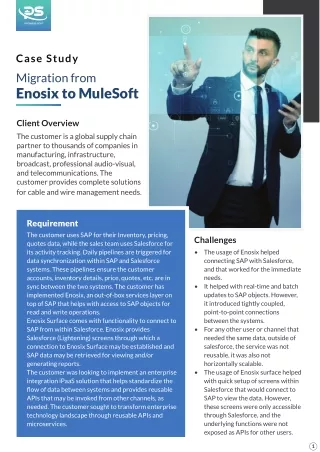 Migration from Enosix to MuleSoft | ProwessSoft