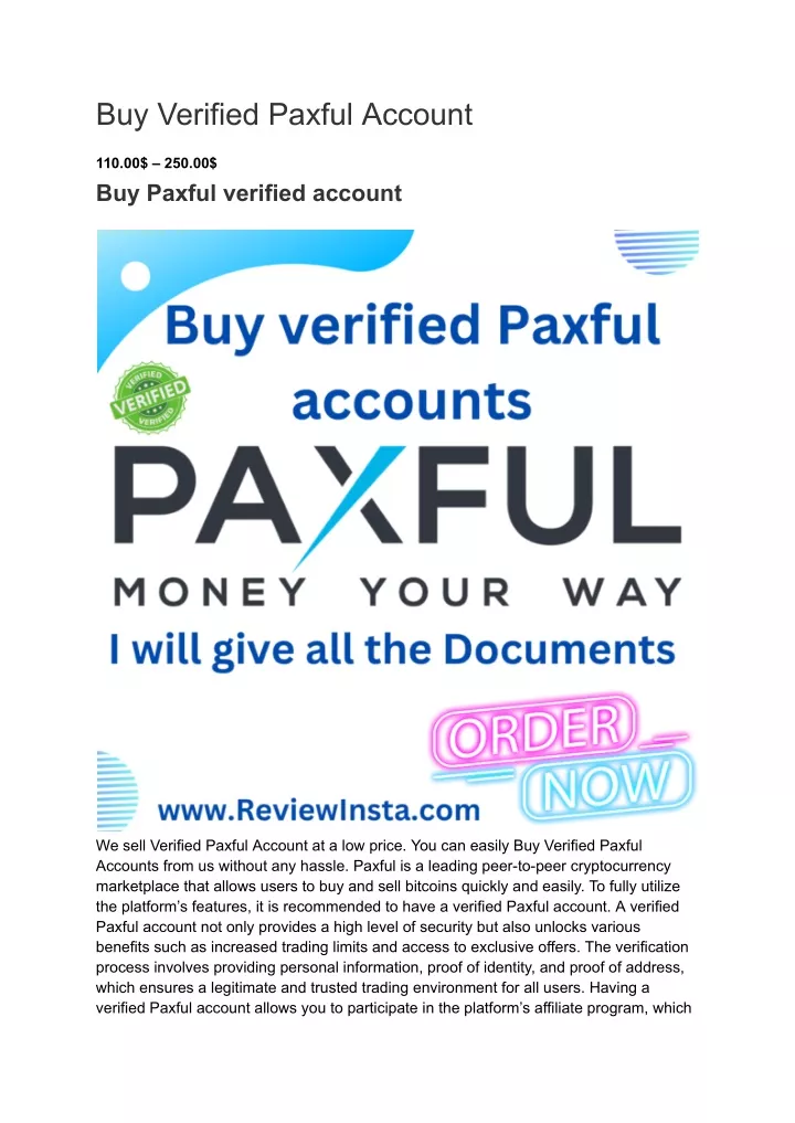 buy verified paxful account