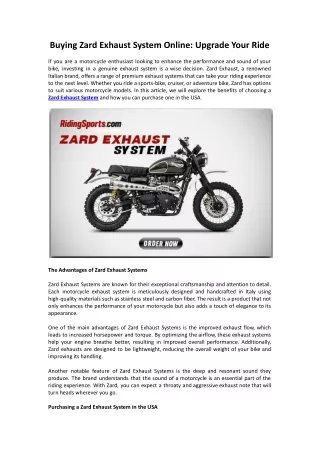 Buying Zard Exhaust System Online: Upgrade Your Ride