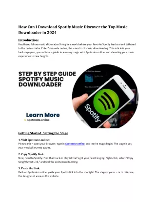 How Can I Download Spotify Music? Discover the Top Music Downloader in 2024