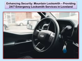 Enhancing Security Mountain Locksmith – Providing 247 Emergency Locksmith Services in Loveland