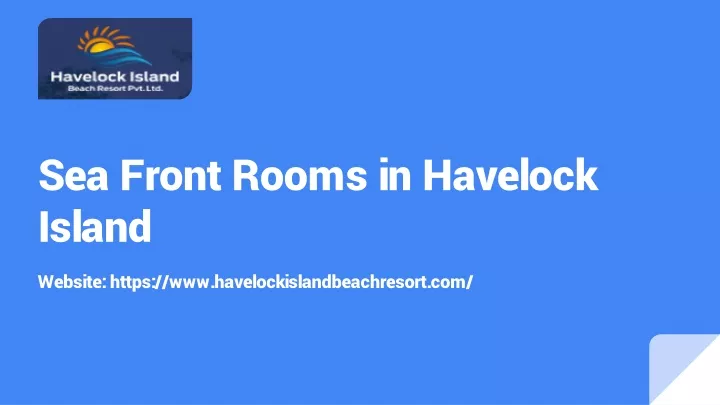 sea front rooms in havelock island