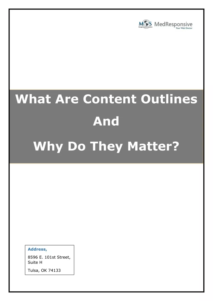 what are content outlines