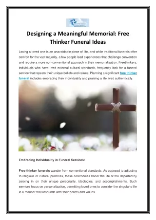 Designing a Meaningful Memorial: Free Thinker Funeral Ideas