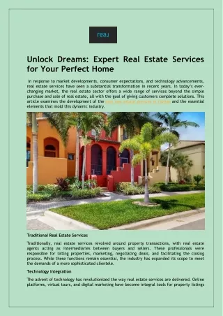 Best Real Estate Services in Florida for Your Dream Home