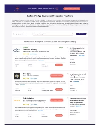 Custom Web Development Companies - TrueFirms