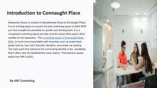 Coworking Space in Connaught Place Delhi and Shared Office for Rent