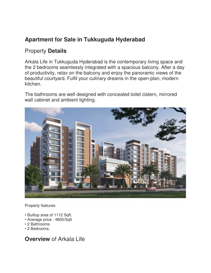 apartment for sale in tukkuguda hyderabad