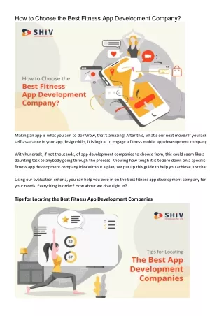 How to Choose the Best Fitness App Development Agency-PDF Guide
