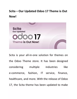 Scita – Our Updated Odoo 17 Theme is Out Now!