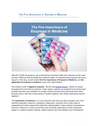 The Five Importance of Enzymes in Medicine.docx