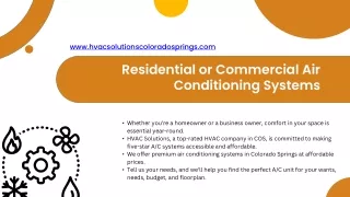 Residential and Commercial Air Conditioning Systems