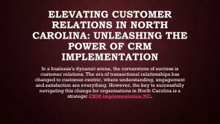 elevating customer relations in north carolina unleashing the power of crm implementation