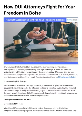 How DUI Attorneys Fight for Your Freedom in Boise