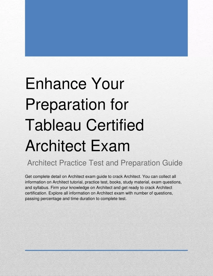enhance your preparation for tableau certified