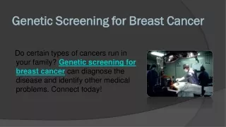 Genetic Screening for Breast Cancer