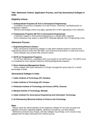 title admission criteria application process