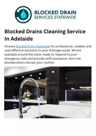 Blocked Drains Cleaning Service In Adelaide (1)