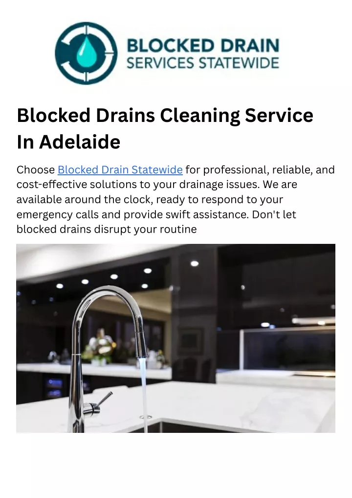 blocked drains cleaning service in adelaide