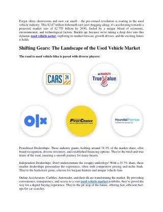 Driving Success: Unveiling the Top Used Vehicles Market Companies and Players