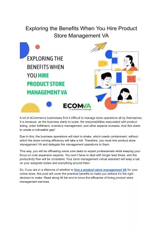 Exploring the Benefits of hire Product Store Management VA