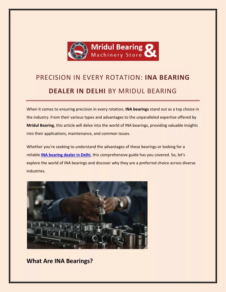 precision in every rotation ina bearing