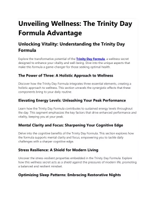 trinity day formula