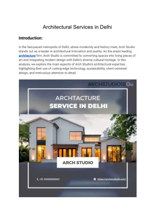 Architectural Services in Delhi