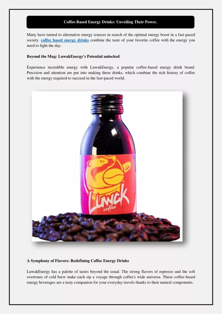coffee based energy drinks unveiling their power