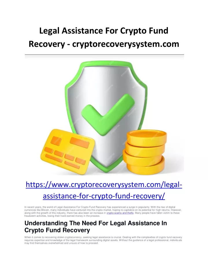 legal assistance for crypto fund recovery