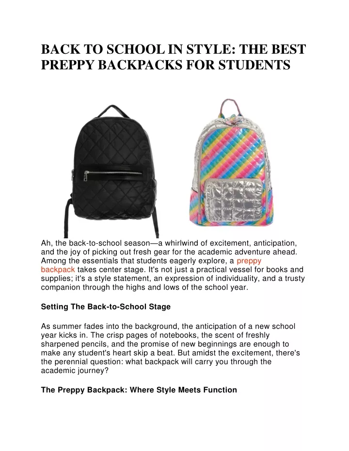 back to school in style the best preppy backpacks