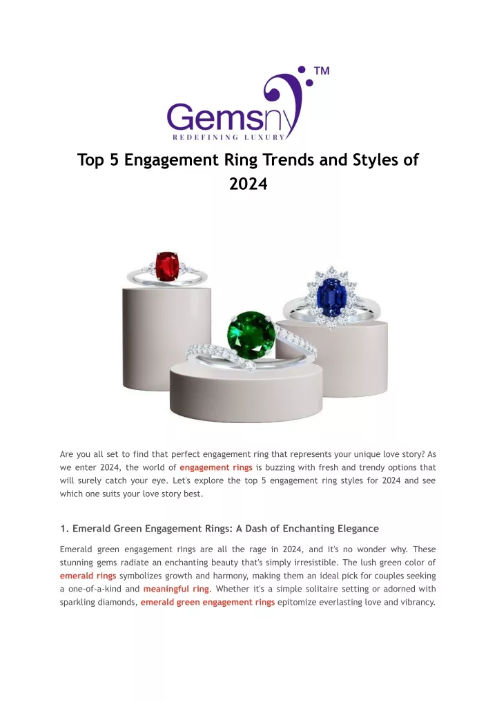 top 5 engagement ring trends and styles of 2024
