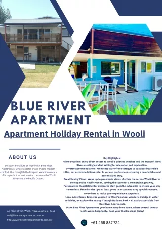 Apartment holiday rental wooli