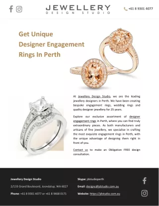 Get Unique Designer Engagement Rings In Perth