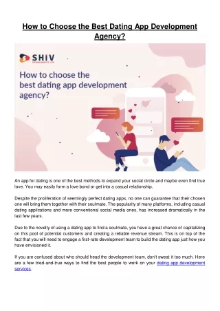 Choosing the Best Dating App Development Company: Key Insights