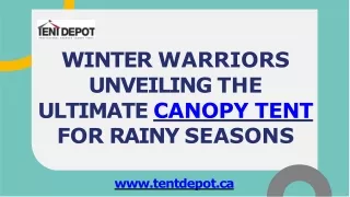 Helpful Guide to Choosing the Best Canopy Tent for Winter and Rain