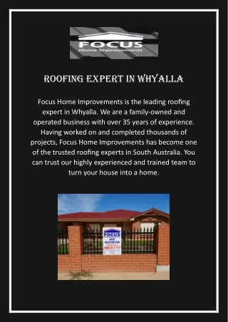 Roofing expert in Whyalla